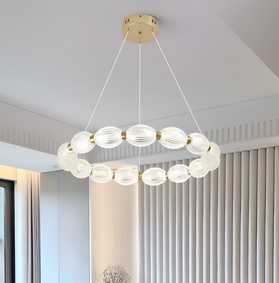 FAUSTO II suspended LED chandelier, 42W, Cold/Warm/Neutral light, Adjustable height, Gold