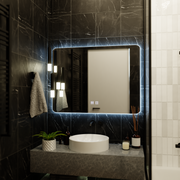 ARTEA Touch Rectangular LED Mirror, 80X60cm, Demister System, Dimmable, Race Light 6000K