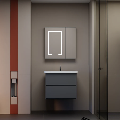 SANTORINI Bathroom Furniture Set, 60x50cm, 2 Pieces, Gray and White