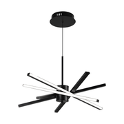 LED Chandelier with Remote Control LT176/5BK, 69W, 5 Elements, Cold/Warm/Neutral Light, Dimmable, Black, Height Adjustable