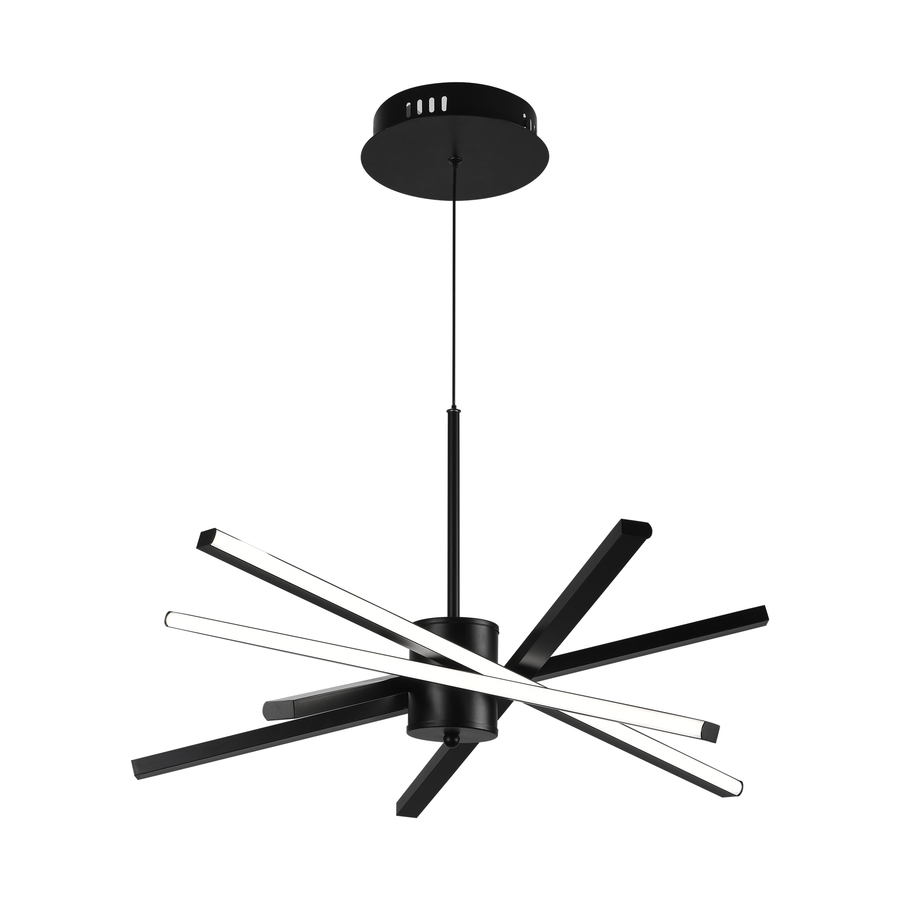 LED Chandelier with Remote Control LT176/5BK, 69W, 5 Elements, Cold/Warm/Neutral Light, Dimmable, Black, Height Adjustable