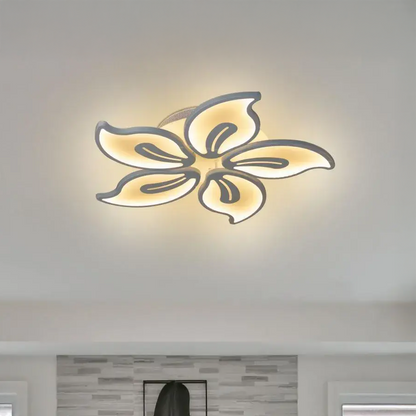LED chandelier with remote control JASMINE 73W, 5 Petals, Cold/Warm/Neutral light, Dimmable, White