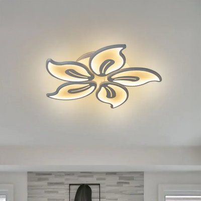 LED chandelier with remote control JASMINE 73W, 5 Petals, Cold/Warm/Neutral light, Dimmable, White