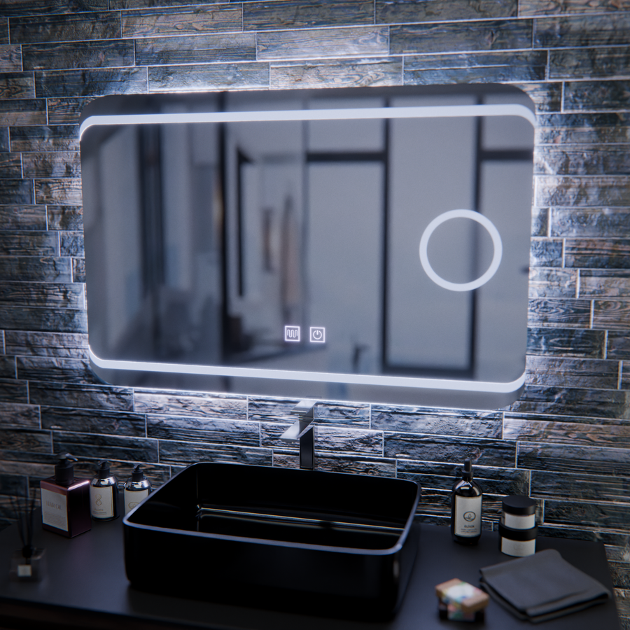 LED Mirror E30S/65X45, Touch and Demist Function, Cosmetic Light, 65x45cm, Cold Light 6000K