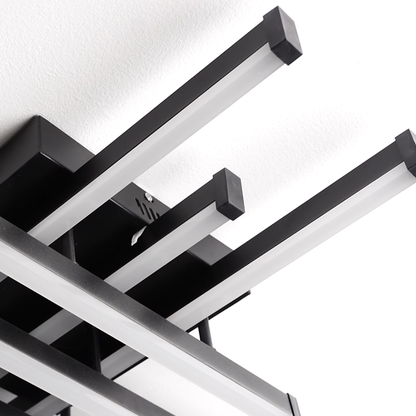 LED Chandelier with Remote Control LINEX, 90W, 8 elements, Cold/Warm/Neutral Light, Dimmable, Black