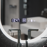 Oval LED mirror, 50x80cm, Lucia Sensor Marcello, Demister System, Clock & Thermometer, Dimmable