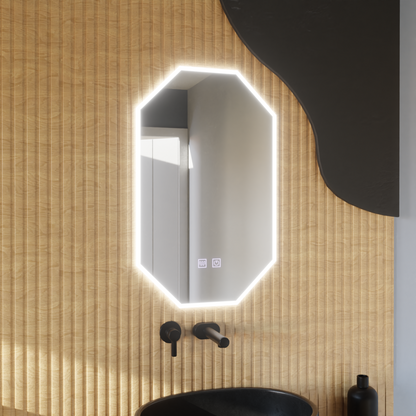 Polygon LED mirror E43S/50X80, Light and Defogging System, 50X80cm