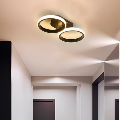LED LED ELIO CELIO, 16W, 2 circles, cold/hot/neutral light, black