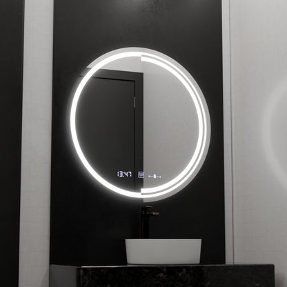 60cm round LED mirror Motionglow sensor Consuel Marcellow Dimable Clock Defrosting System