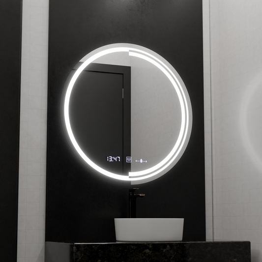 60cm round LED mirror Motionglow sensor Consuel Marcellow Dimable Clock Defrosting System