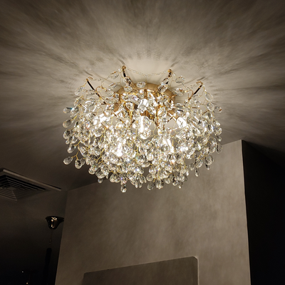 Crystal Chandelier CC9334/10FGD, 10x E14, Diameter 80cm, Gold