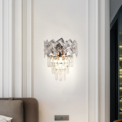 Crystal WINDSOR wall lamp, 2x E14, Shiny Chrome