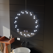 Touch Ivory LED Mirror, De-fogging System, Diameter 60cm, Cold Light 6000K