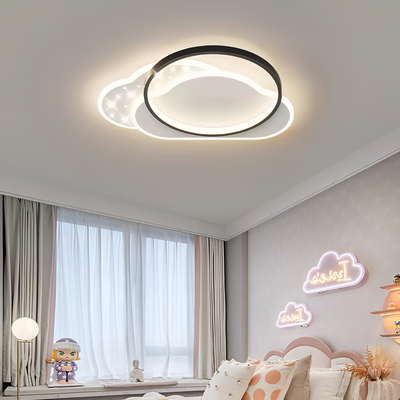LED chandelier with remote control NUVIA 72W, Cloud, Cold/Warm/Neutral light, Dimmable, Black and White