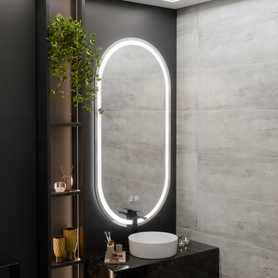 Mirror LED Oval 50x100cm Velara Touch system Dimable Dismantling