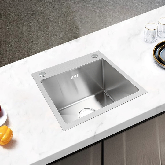 Stainless Steel Kitchen Sink 60x45x21 cm, Brushed Stainless Steel Default Title Alessandro Design