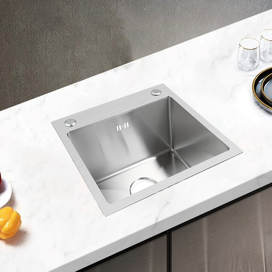 Stainless Steel Kitchen Sink 60x45x21 cm, Brushed Stainless Steel