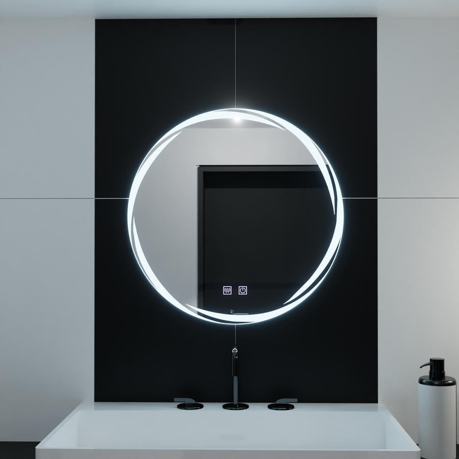 60cm round LED mirror - spirallus touch system unknown disabling