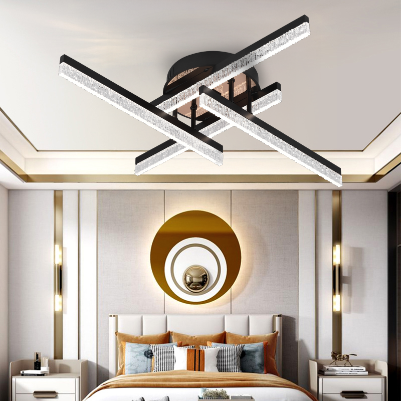 LED Chandelier with Remote Control LT179/4BK, 35W, 4 Elements, Cold/Warm/Neutral Light, Dimmable, Black