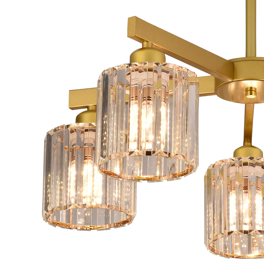 Modern Classic Chandelier LC110/5GD with Crystal, 5xE27, Gold, Metal and Crystal