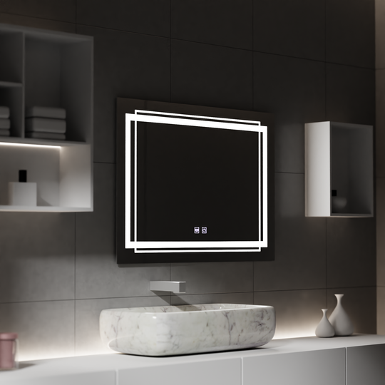 Rectangular LED mirror, 80x60cm, KOVEN Touch, Demister System, Dimmable Mirrors Korman E Default Title Alessandro Design