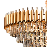 VERSAILLES Supremo Crystal Chandelier, CC900/800GD, 12xE14, Diameter 80cm, Shiny Gold, Adjustable Height, Metal and Crystal