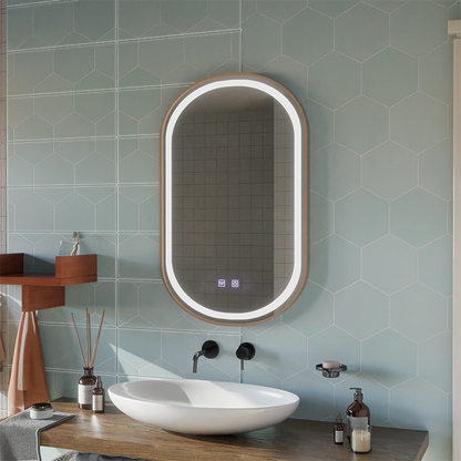 Mirror LED Touch Impora Demist System 50x80 cm Rose Gold Frame