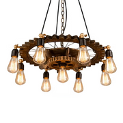 Vintage Rope Chandelier PEDRO, 4 x E27 Dark Wood