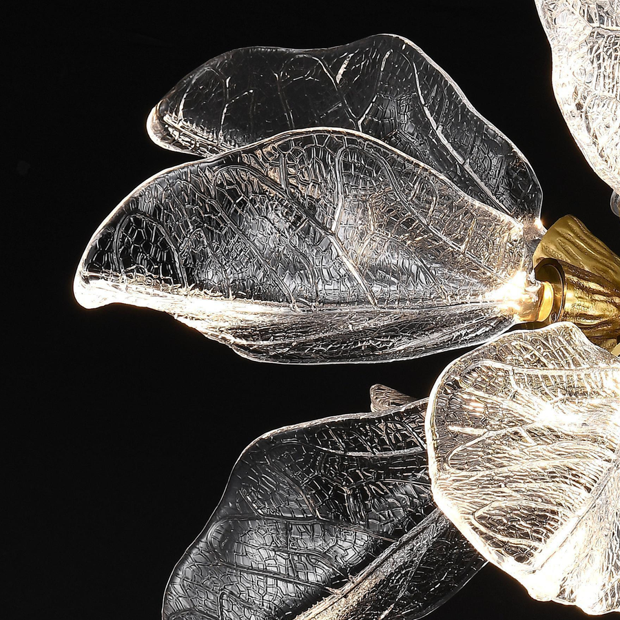 MARTINEZ Linear Luxe Crystal Chandelier, Diameter 35cm, 4x E14, Glossy Gold