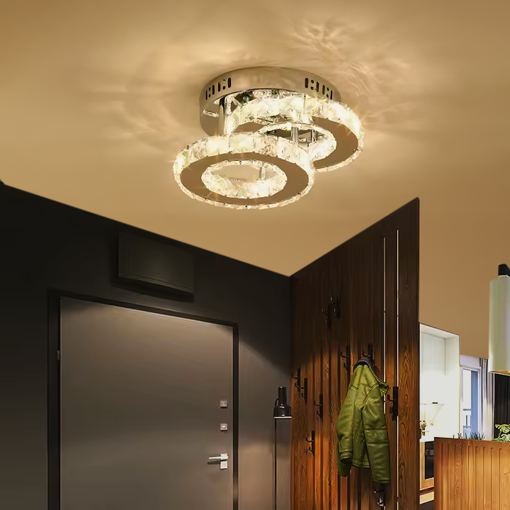 LED LED LED ROYALO RONDRA with crystals, 2 light sources, 26W, glossy chrome