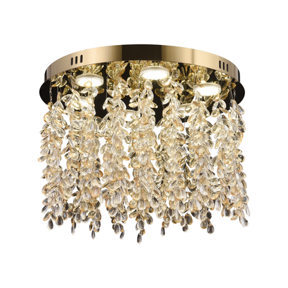 Crystal LED Chandelier LLC213/400GD Round, 22W, Cold/Warm/Neutral Light, Crystal, Gold