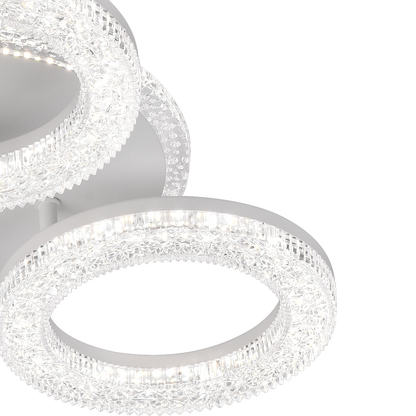 Sigrid LED Chandelier with Remote Control, Dimmable, White, Crystals