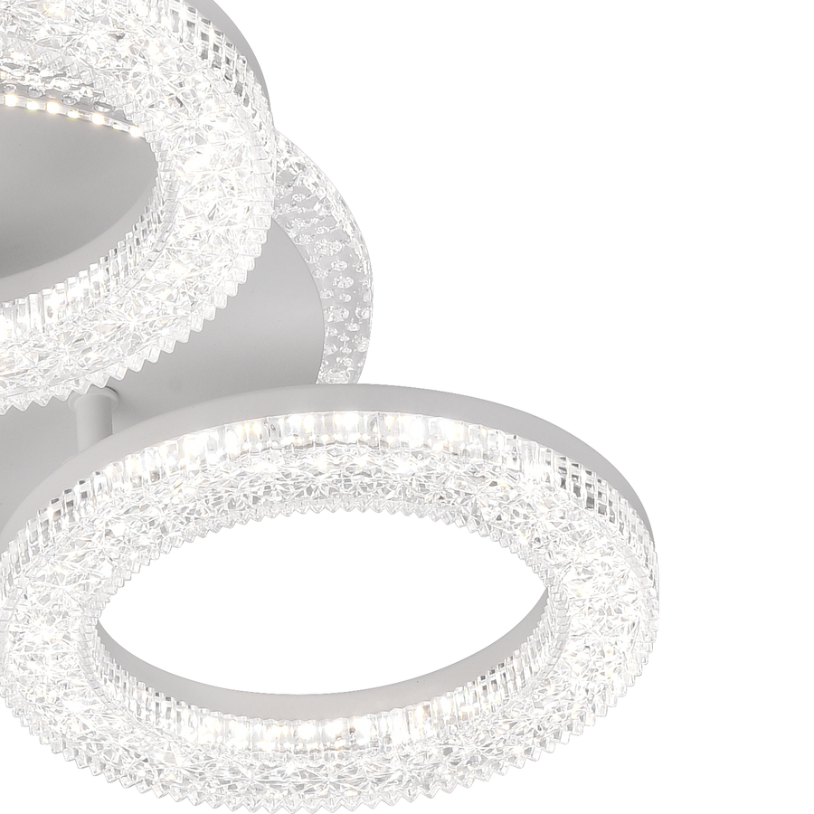 Sigrid LED Chandelier with Remote Control, Dimmable, White, Crystals