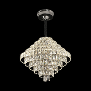 Crystal Chandelier CC6705/500CR 9x E14, Diameter 49cm, Shiny Chrome, Adjustable Height
