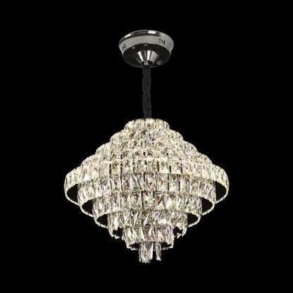 Crystal Chandelier CC6705/500CR 9x E14, Diameter 49cm, Shiny Chrome, Adjustable Height