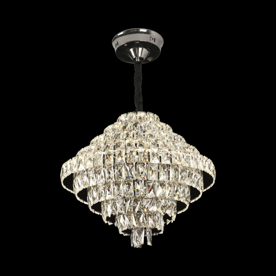 Crystal Opal Chandelier with remote control, 110W, Diameter 35 cm, 3000K/4000/6000K, Shiny Chrome, Adjustable Height Crystal Chandeliers Default Title Alessandro Design