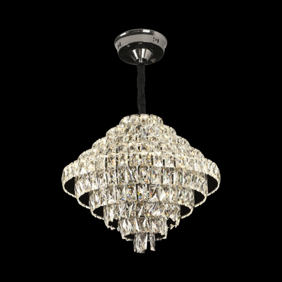 Crystal Chandelier CC6705/500CR 9x E14, Diameter 49cm, Shiny Chrome, Adjustable Height