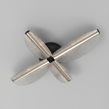 LED Chandelier with Remote Control TULLIO 45W, 4 Petals, Cold/Warm/Neutral light, Dimmable, Black