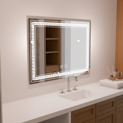 Mirror LED rectangular 80x60cm vorice touch system disabling
