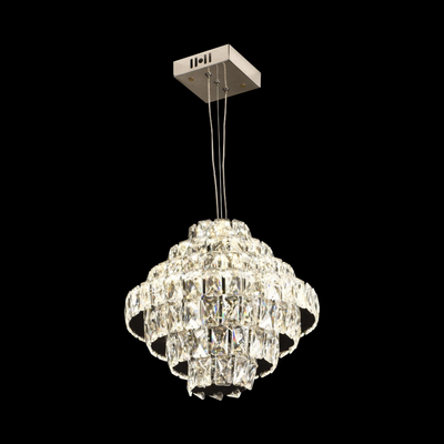 Crystal Chandelier CC6705/500CR 9x E14, Diameter 49cm, Shiny Chrome, Adjustable Height