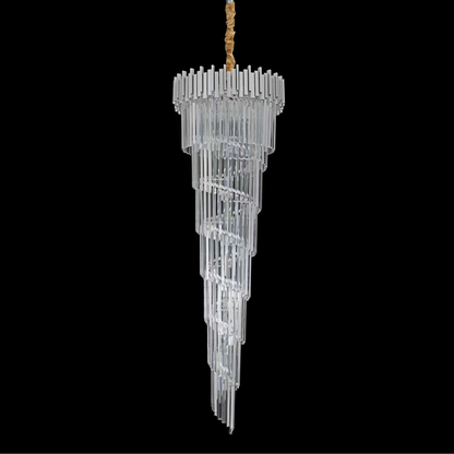 Crystal Chandelier CC110/600x1800, 28xE14, Diameter 60cm, Height 180cm, Chrome and Silver, Adjustable Height, Elegant Design