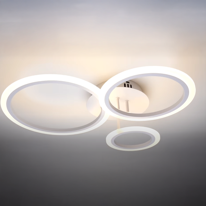 LED Chandelier with Remote Control Betty 3 Circles Cold/Warm/Neutral Light 41W Dimmable White