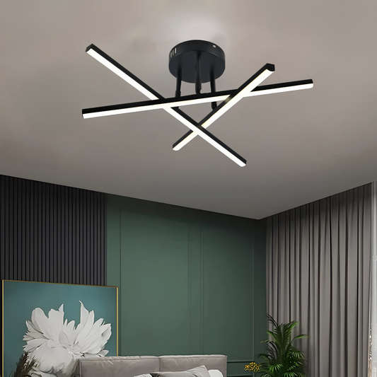 Masha LED Chandelier with Remote Control 80W, Acrylic and Metal, Black 