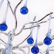 Crystal Chandelier CC335/400CH, 4x G9, Chrome and Blue Crystals, 40cm, Adjustable Height