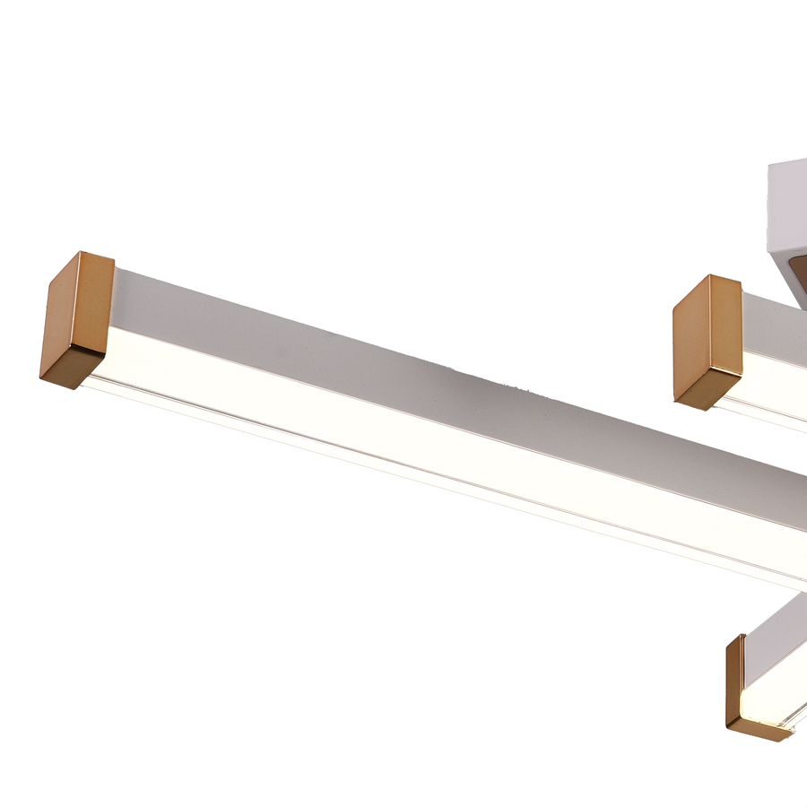 LED Chandelier with Remote Control LT178/4WH, 54W, 4 Elements, Cold/Warm/Neutral Light, Dimmable, White