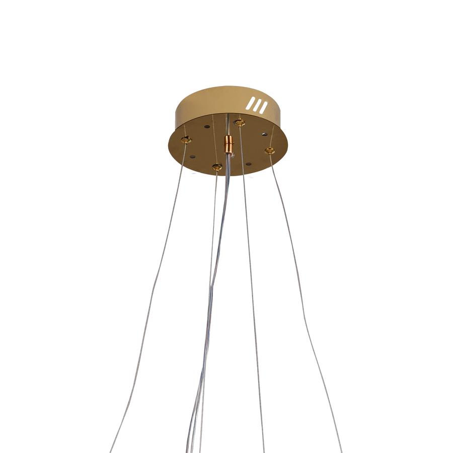 LED Chandelier LLC130/1CH, Crystal and Metal, 31W, 1 Circle, Dimmable, Adjustable Height, Cold/Warm/Neutral Light, Luxurious Lighting