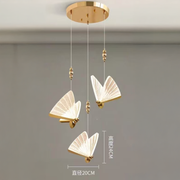 Valentina Acrylic LED Pendant Chandelier with Remote Control, Dimmable, 3000K/4000K/6000K, Gold, Metal and Acrylic