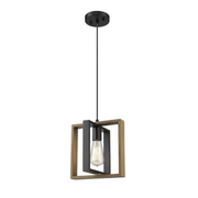 Vintage LED Chandelier LV565/4, 12W Rustic Barn, Wood and Metal, 100cm, Black