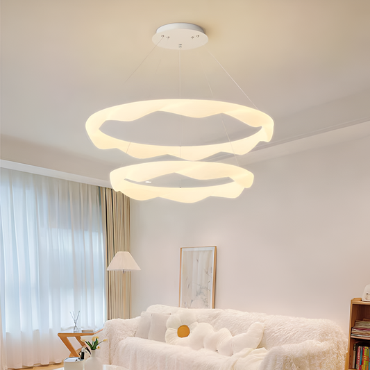Lustra LED,  suspendata cu Telecomanda, AMADEO, 90W, Lumina Rece/Calda/Neutra, Dimabila, Inaltime Reglabila,  Alb, LT271