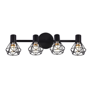 Chandelier with Lampshade, GRACIE, LC365/4BK, Diamond, 4xE14, Black, Metal